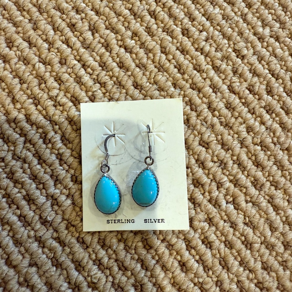 Sterling Silver Turquoise Drop Earrings